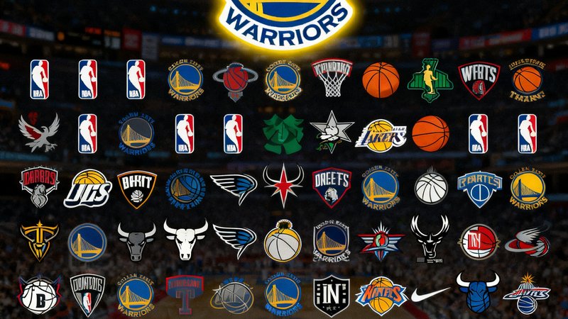 NBA新赛季实力排行榜文章配图，30支球队队徽按预测排名排列，顶部为卫冕冠军的醒目展示
